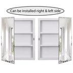 Armoire à pharmacie Basicwise à porte simple en plastique avec miroir, montage en surface ou encastré, armoire de toilette avec 2 étagères réglables en plastique, blanc