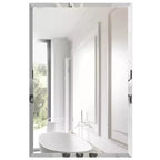 Armoire à pharmacie Basicwise à porte simple en plastique avec miroir, montage en surface ou encastré, armoire de toilette avec 2 étagères réglables en plastique, blanc