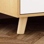 Table à langer Famapy avec poignées en cuir, grand plan de travail, trois tiroirs, grand espace de rangement, armoire de rangement