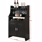 Kings Brand Furniture Shelton Buffet et Meuble de Rangement pour 9 Bouteilles de Vin, Noir