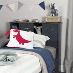 Tête de lit bibliothèque avec rangement et portes coulissantes HomeStock Kids Bedroom