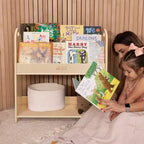 Présentoir à livres ECR4Kids à 3 étagères avec poignées et rangement, 76 cm, bibliothèque pour enfants