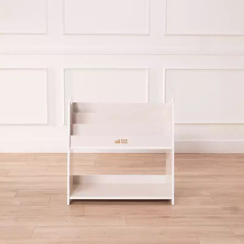 Présentoir à livres ECR4Kids à 3 étagères avec poignées et rangement, 76 cm, bibliothèque pour enfants