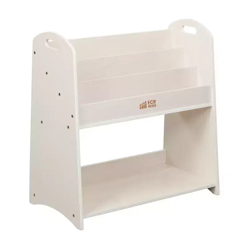 Présentoir à livres ECR4Kids à 3 étagères avec poignées et rangement, 76 cm, bibliothèque pour enfants
