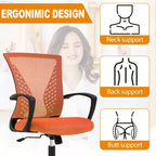 Chaise de bureau en maille BestMassage, chaise de bureau d'ordinateur, chaise de direction avec siège réglable en hauteur et dossier respirant