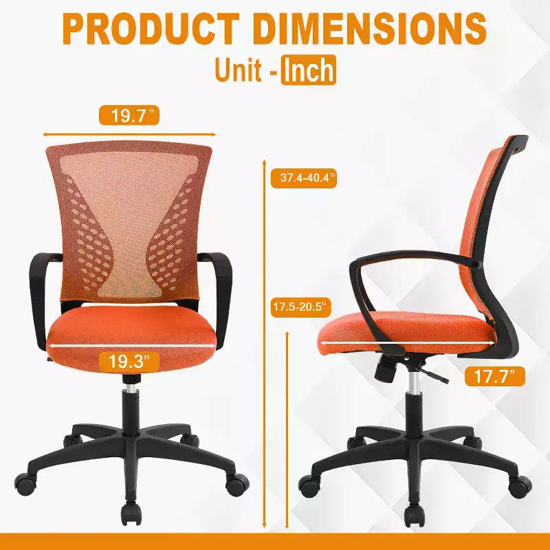 Chaise de bureau en maille BestMassage, chaise de bureau d'ordinateur, chaise de direction avec siège réglable en hauteur et dossier respirant