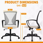 Chaise de bureau en maille BestMassage, chaise de bureau d'ordinateur, chaise de direction avec siège réglable en hauteur et dossier respirant