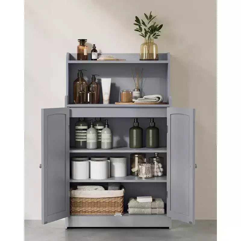 Meuble de Rangement pour Salle de Bain VASAGLE, Armoire de Salle de Bain au Sol avec 2 Portes, 2 Étagères Réglables, 30 x 60 x 100 cm, Autoportant