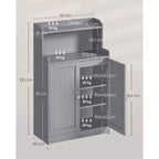 Meuble de Rangement pour Salle de Bain VASAGLE, Armoire de Salle de Bain au Sol avec 2 Portes, 2 Étagères Réglables, 30 x 60 x 100 cm, Autoportant