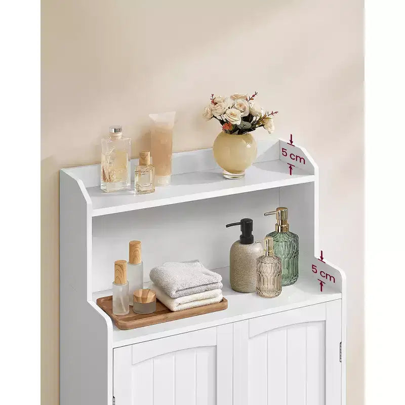 Meuble de Rangement pour Salle de Bain VASAGLE, Armoire de Salle de Bain au Sol avec 2 Portes, 2 Étagères Réglables, 30 x 60 x 100 cm, Autoportant