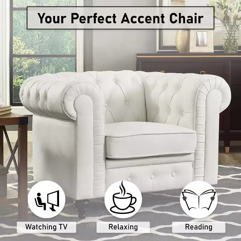 Fauteuil d'appoint capitonné en losanges Home Imports Emporium