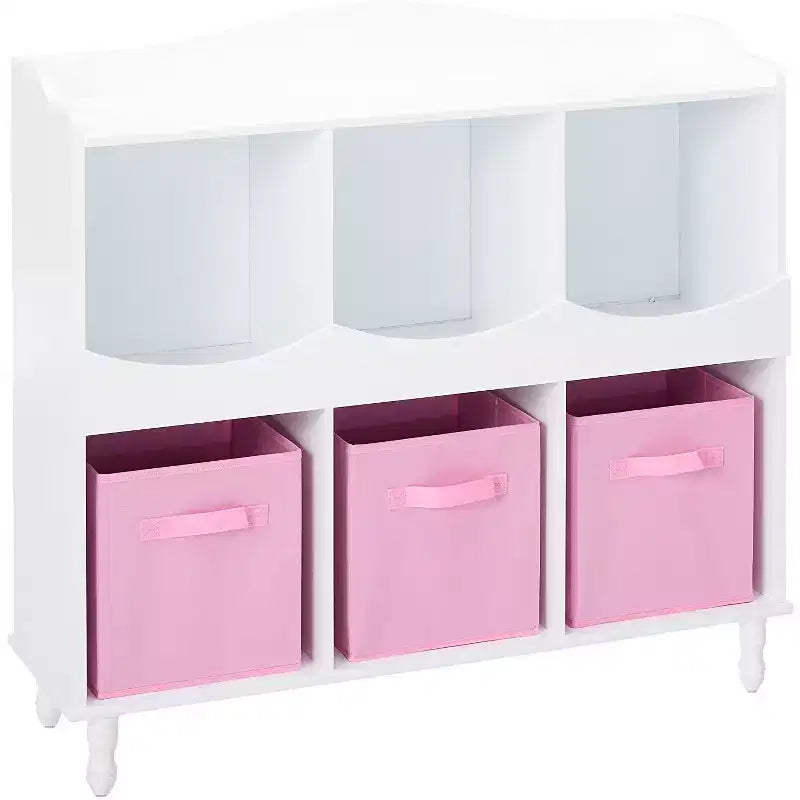 Kings Brand Furniture Meuble de Rangement Brockton 6 Casiers, Blanc