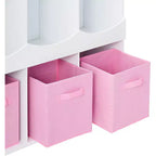 Kings Brand Furniture Meuble de Rangement Brockton 6 Casiers, Blanc