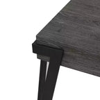 LuxenHome Table basse de 109,2 cm de large en bois manufacturé gris chêne et métal noir