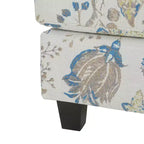 Christopher Knight Home Spield Ottoman rembourré à cadre en bois contemporain, beige/bleu