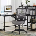 FDW Chaise de Bureau Chaise de Maison Chaise d'Ordinateur avec Support Lombaire Accoudoirs Réglables Accoudoirs Relevables et Base Pivotante