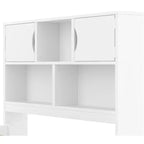 Cadre de lit plateforme capitaine double avec bibliothèques de rangement, étagères, armoire et 4 tiroirs - ModernLuxe