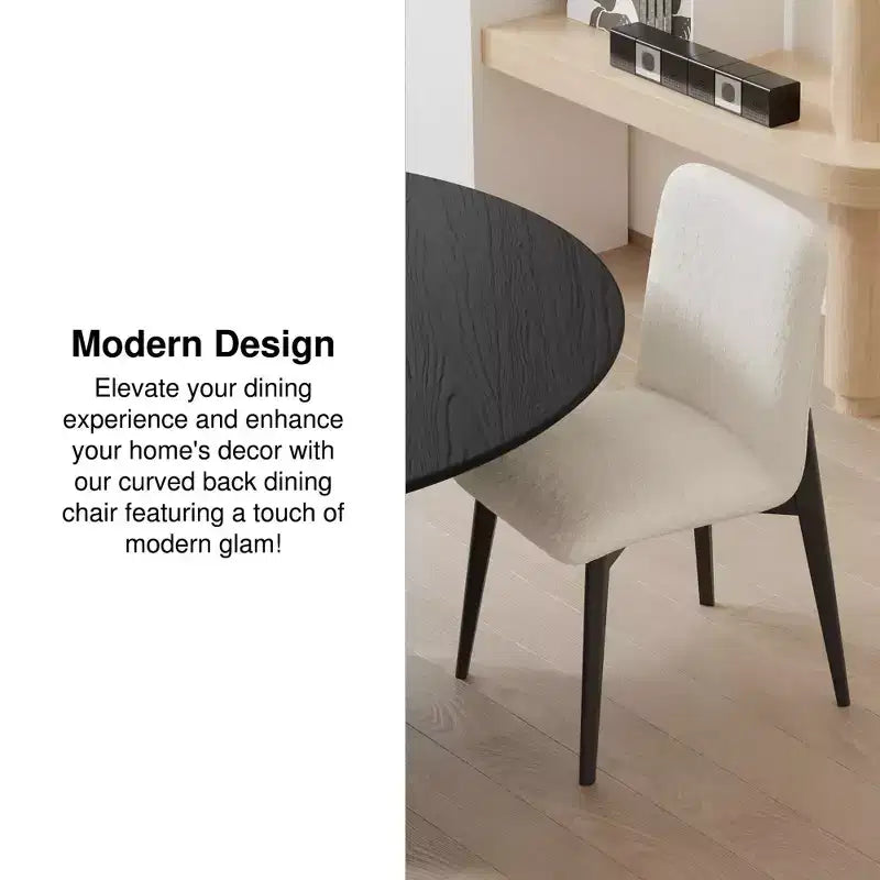 Pexfix Chaises de salle à manger capitonnées en fausse fourrure blanche - Lot de 2