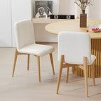 Pexfix Chaises de salle à manger capitonnées en fausse fourrure blanche - Lot de 2