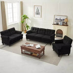 HYLEORY Ensemble de canapé 3 pièces en chenille pour salon avec canapé 3 places, causeuse 2 places, fauteuil simple, canapé rembourré pour salon, bureau