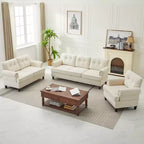 HYLEORY Ensemble de canapé 3 pièces en chenille pour salon avec canapé 3 places, causeuse 2 places, fauteuil simple, canapé rembourré pour salon, bureau
