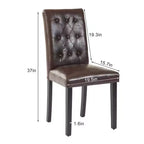 VECELO Chaises de salle à manger capitonnées Lot de 2/4/6 Chaises à dossier haut avec boutons touffetés Siège rembourré et pieds en bois d'hévéa Chaises de salle à manger Café/Beige/Gris