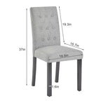 VECELO Chaises de salle à manger capitonnées Lot de 2/4/6 Chaises à dossier haut avec boutons touffetés Siège rembourré et pieds en bois d'hévéa Chaises de salle à manger Café/Beige/Gris