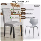 VECELO Chaises de salle à manger capitonnées Lot de 2/4/6 Chaises à dossier haut avec boutons touffetés Siège rembourré et pieds en bois d'hévéa Chaises de salle à manger Café/Beige/Gris