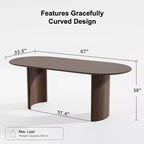 PexFix Haiden Table à manger ovale 67x33.5, bois massif, tables de cuisine