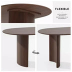PexFix Haiden Table à manger ovale 67x33.5, bois massif, tables de cuisine
