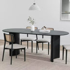 PexFix Haiden Table à manger ovale 67x33.5, bois massif, tables de cuisine