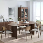 PexFix Haiden Table à manger ovale 67x33.5, bois massif, tables de cuisine