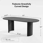 PexFix Haiden Table à manger ovale 67x33.5, bois massif, tables de cuisine
