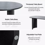 PexFix Haiden Table à manger ovale 67x33.5, bois massif, tables de cuisine