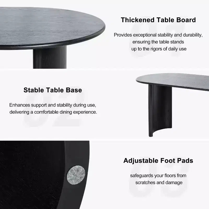 PexFix Haiden Table à manger ovale 67x33.5, bois massif, tables de cuisine