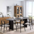 PexFix Haiden Table à manger ovale 67x33.5, bois massif, tables de cuisine