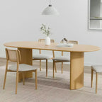 PexFix Haiden Table à manger ovale 67x33.5, bois massif, tables de cuisine