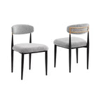 Ensemble de salle à manger moderne de 7 pièces avec table en faux marbre et chaises sans accoudoirs en tissu bouclé pour cuisine - Morden Fort