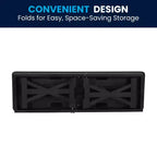 Banc de ferme pliant Flash Furniture HERCULES 40 x 12 en pin massif antique noir délavé de qualité commerciale avec pieds en X verrouillables et pliables