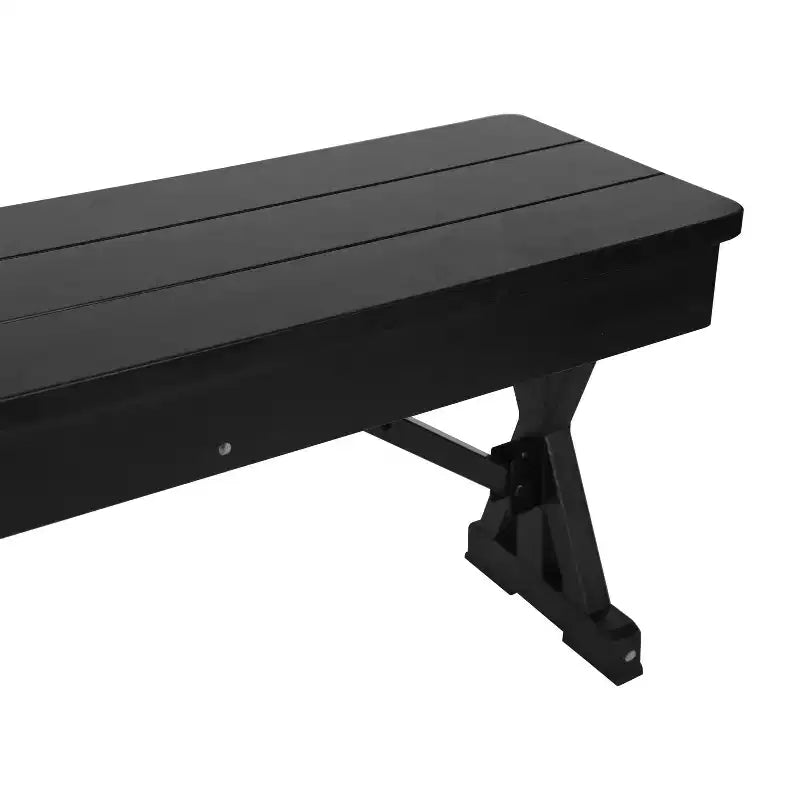 Banc de ferme pliant Flash Furniture HERCULES 40 x 12 en pin massif antique noir délavé de qualité commerciale avec pieds en X verrouillables et pliables