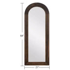 PexFix 21 po l. x 64 po H Miroir en bois massif cintrée classique, encadré en marron