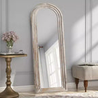 PexFix 21 po l. x 64 po H Miroir en bois massif cintrée classique, encadré en marron