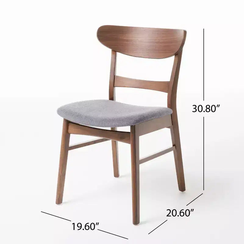 Ensemble de salle à manger 7 pièces en tissu Isador Mid Century Modern de GDFStudio en hévéa