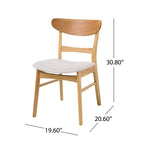 Ensemble de salle à manger 7 pièces en tissu Isador Mid Century Modern de GDFStudio en hévéa