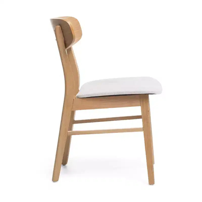 Ensemble de salle à manger 7 pièces en tissu Isador Mid Century Modern de GDFStudio en hévéa