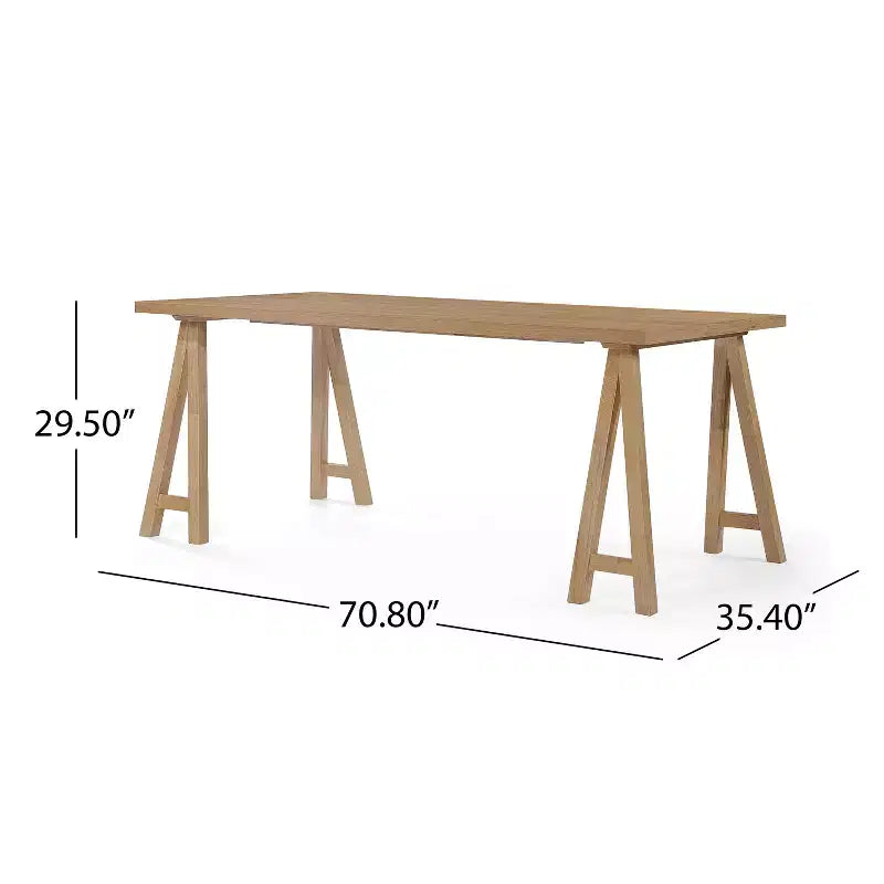 Ensemble de salle à manger 7 pièces en tissu Isador Mid Century Modern de GDFStudio en hévéa