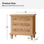 Table d'appoint Emilio 3 tiroirs avec prises intégrées | ART OF LIVING DESIGNS