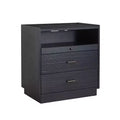 Alcide end table with USB and LED Light| ART OF LIVING DESIGNS-BLACK