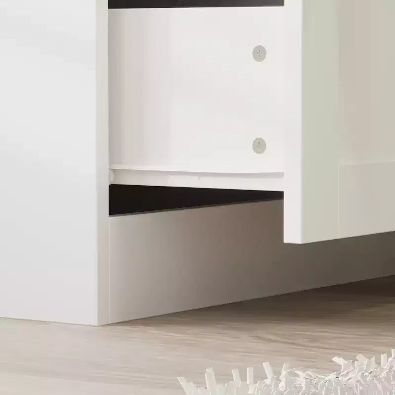 Armoire blanche Famapy 3 portes vitrées avec double penderie