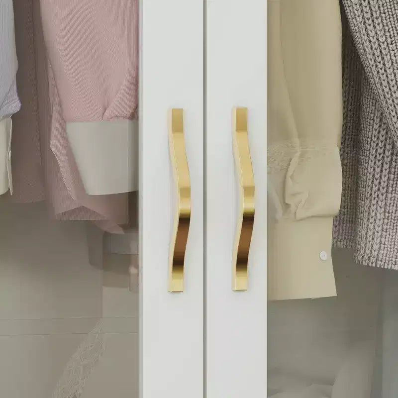 Armoire blanche Famapy 3 portes vitrées avec double penderie